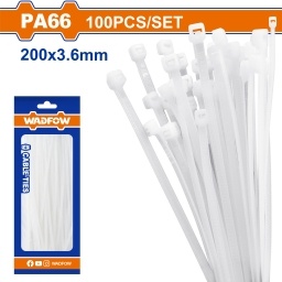 BOLSA X100 COLLARIN PRECINTO BLANCO 200X3.6MM  WADFOW WTE320036