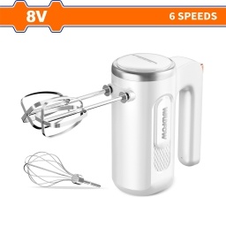 BATIDORA DE MANO 8V 6 VELOCIDADES RECARGABLE CON CABLE USB WADFOW WFM021T