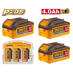 KIT 3 BATERIAS 20V 4.0AH P20S INGCO COSLI251296