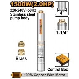 BOMBA SUMERGIBLE TUBO 1500W POZO SEMISURGENTE INGCO DWP1500621