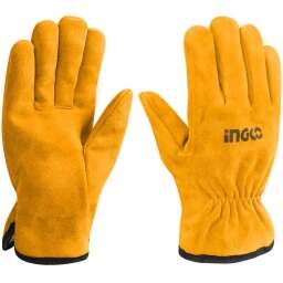 GUANTES MAQUINISTA CUERO 10" INGCO HGVC02