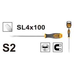 DESTORNILLADOR IMANTADO PALETA 4MM X 4MM X LARGO10CM INGCO HS684100