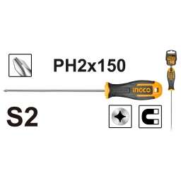 DESTORNILLADOR PHILLIPS S2,PH2 6 X 150MM INGCO HS68PH2150