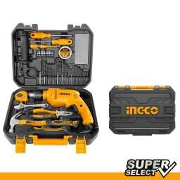 SET TALADRO 680W + HERRAMIENTAS SUPER SELECT + VALIJA INGCO HKTHP11503