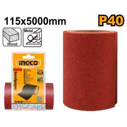 PAPEL DE LIJA 11.5 X 500 CM INGCO GRANO 40 AKHS760404