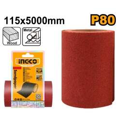 PAPEL DE LIJA 11.5 X 500 CM INGCO GRANO 80 AKHS760804
