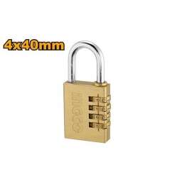 CANDADO CON COMBINACION DE 4 DIGITOS DBCK0404 40MM INGCO