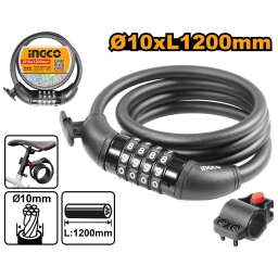 CANDADO PARA BICICLETA 10X1200MM C/ COMBINACION INGCO DBK21012