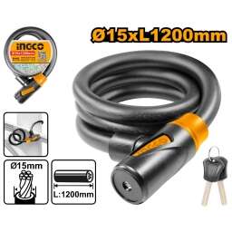 CANDADO PARA BICICLETA 15X1200MM CON CERRADURA INGCO DBK151201