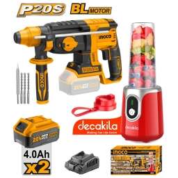 SUPER COMBO ROTOMARTILLO 20V + X2 BATERIAS 4AH + LICUADORA A BAT DECAKILA COSLI23014