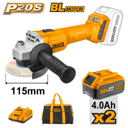 KIT AMOLADORA A BATERIA 20V P20S + 2 BAT + CARGADOR Y BOLSO CAGLI201572 
