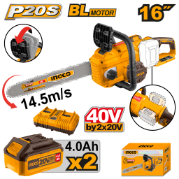 MOTOSIERRA A BATERIA 40V P20S 16 CBAT CCARG INGCO CGSLI401682