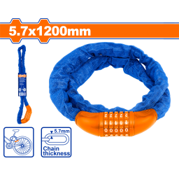 CANDADO CADENA BICICLETA COMBINACION 5.7X1.2MTS WADFOW WBK4157