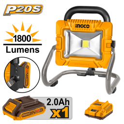 FOCO LED A BATERIA 20V P20S INGCO CON BATERIA Y CARGADOR CWLI20258
