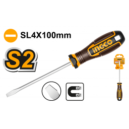 DESTORNILLADOR PALETA S2 SL 4X100MM IMANTADO INGCO HSDSL4100