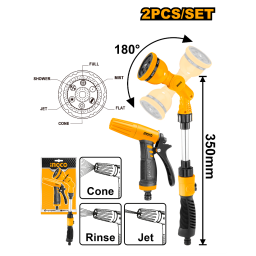 KIT RIEGO EXTENSIBLE 180°+ PUNTERO HWSK0201 INGCO