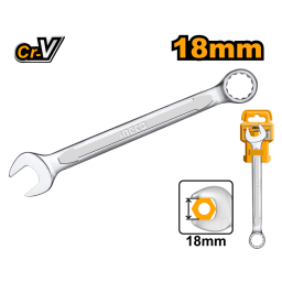 LLAVE COMBINADA BOCA Y ESTRIADA 18 MM CR-V INGCO HCSPA181