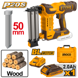 CLAVADORA A BATERIA 50MM 20V P20S BRUSHLESS PARA MADERA EN VALIJA C BAT CBNLI5008 INGCO 