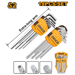 JUEGO COMBINADO 9 LLAVE ALLEN 9 LLAVE TORX INGCO HHKSET0181