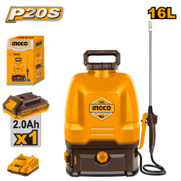 PULVERIZADOR FUMIGADOR DE MOCHILA 16LTS A BATERIA 20V P20S C1 BAT CSPLI20162 INGCO