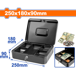 CAJA METALICA DE SEGURIDAD PARA DINERO CLLAVES 25X18X9CM WQQX2H04 WADFOW