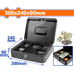 CAJA METALICA DE SEGURIDAD PARA DINERO CLLAVES 30X24X9CM WQQX2H05 WADFOW
