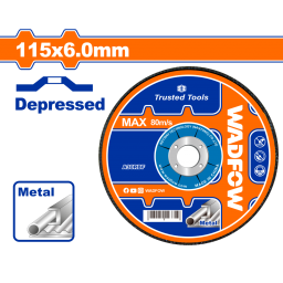 DISCO DESBASTE METAL 4 1/2" X 6.0MM CENTRO DEPRIMIDO WADFOW WAC1346