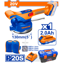 VENTOSA VIBRADORA A BATERIA 20V P20S P/COLOCAR CERAMICA C/BATERA 2.0AH  + CARGADOR + RODILLERAS + VALIJA WADFOW WTVM1D1