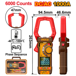 PINZA AMPERIMTRICA DIGITAL DC/AC 1000A INGCO DCM610002