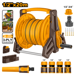 ENROLLADOR DE MANGUERA 1/2" X 20M C/ACCESORIOS INGCO HHR20124