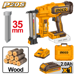 CLAVADORA A BATERA 20V P20S 35MM CBATERA, CARGADOR, VALIJA  Y ACCESORIOS INGCO CBNLI2008