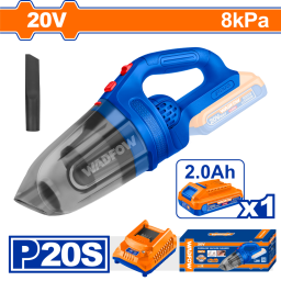 ASPIRADORA A BATERA 20V P20S 0.45L C/BATERIA, CARGADOR Y ACCESORIOS WADFOW WLV20201