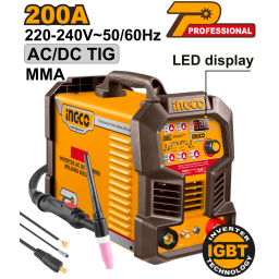SOLDADORA INVERTER AC/DC TIG MMA  200A INGCO ING-ACDCTIG20068