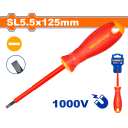 DESTORNILLADOR PALETA AISLADO 1000V SL5.5 X 125MM MANGO ERGONOMICO WADFOW WSD7255
