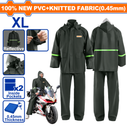 EQUIPO DE LLUVIA CAMPERA Y PANTALON TALLE XL PVC WADFOW WRC60XL