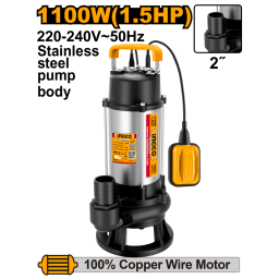 BOMBA POZO NEGRO 1100W 1.5HP 15MT 2" 22M3/H INGCO SPDS110068