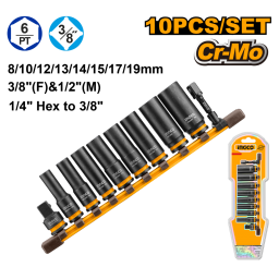 SET X10 DADOS DE IMPACTO 38 CR-MO HKISSD38105L