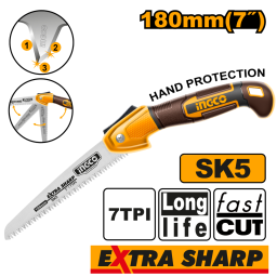 SIERRA SERRUCHO PLEGABLE 7" 180MM INGCO HFSW1806